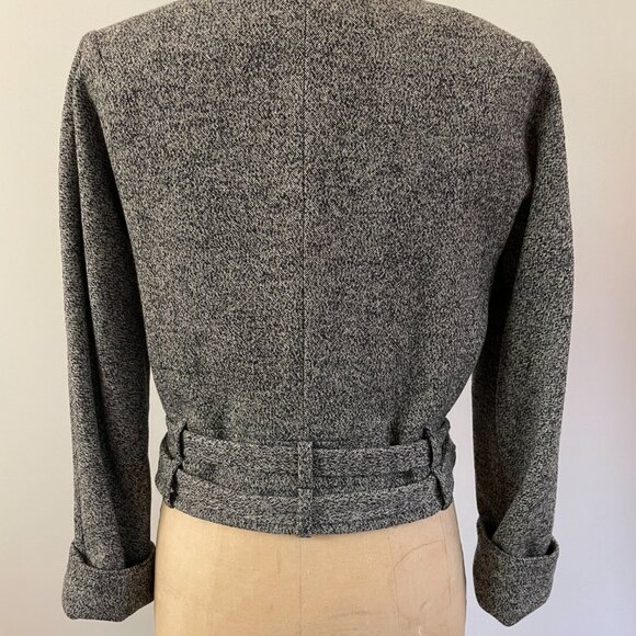 Shipley Halmos Barney's Wool Salt Pepper Blazer Fully Lined Designer Wool Tweed - Picture 5 of 13